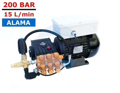 Pompa spalare cu presiune Interpump WS151 cu Total Stop - 200bar, 15L/min, motor 5.5KW trifazat, by-pass VRT3 cu microintrerupator