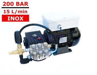 Pompa de spalat cu presiune INTERPUMP WS201 cu TOTAL Stop - 200 bar, 15l/min, INOX