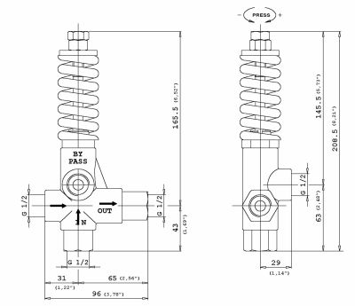 Regulator Presiune Bypass VB80/280, 1/2F Bsp, Ai303