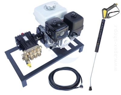 Grup de pompare de înaltă presiune 250 bar Udor BL 4.0/36 W cu motor Honda GX270 și kit de spălare, furtun 15m