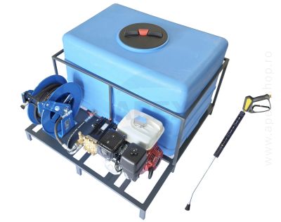 VanWash 500L - motopompă spălare 250 bar Udor BL 4.0/36 W cu motor Honda GX270, tambur automat, kit de spălare, rezervor de apă 500L