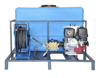 VanWash 500L - motopompă spălare 250 bar Udor BL 4.0/36 W cu motor Honda GX270, tambur automat, kit de spălare, rezervor de apă 500L
