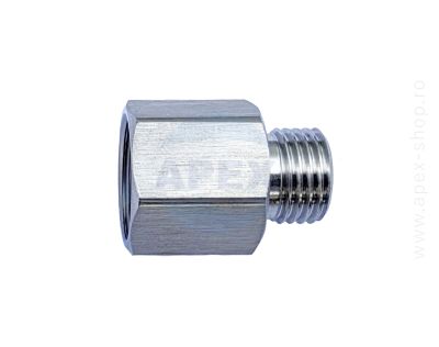 Niplu Inox 400 bar,  1/4 M - 3/8 F